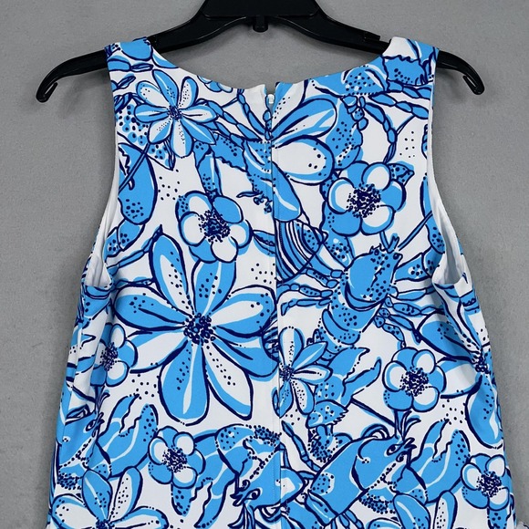 Lilly Pulitzer Dress Womens 6 Blue White Floral Donna Maxi Romper Sleeveless - Picture 11 of 16